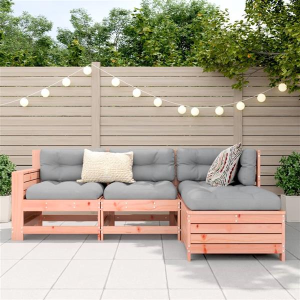 Grote foto vidaxl 4 delige loungeset massief douglas vurenhout tuin en terras tuinmeubelen