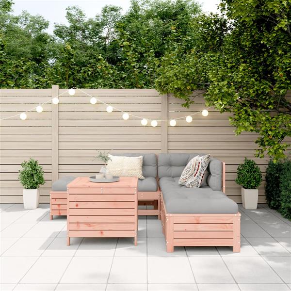 Grote foto vidaxl 6 delige loungeset massief douglas vurenhout tuin en terras tuinmeubelen