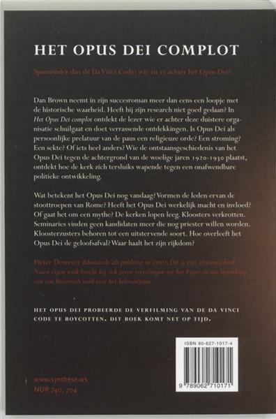 Grote foto opus dei complot het boeken politiek en maatschappij