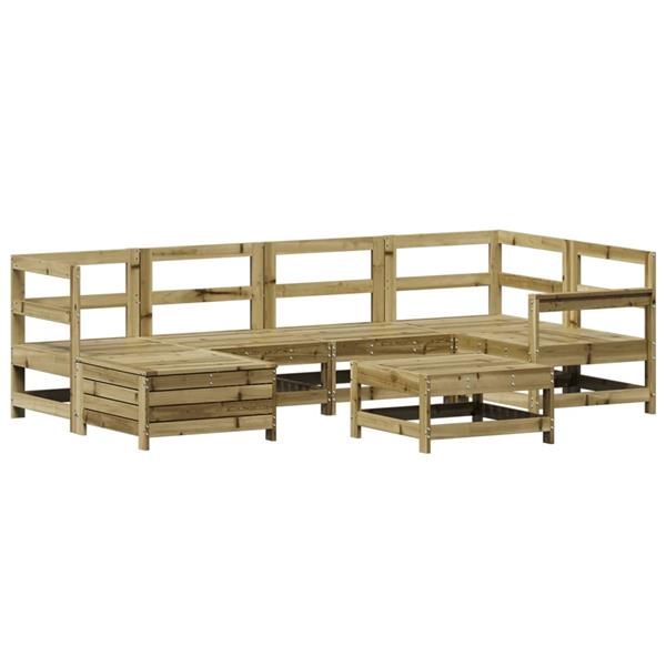 Grote foto vidaxl 7 delige loungeset ge mpregneerd grenenhout tuin en terras tuinmeubelen