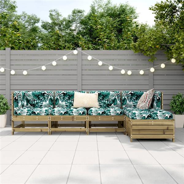 Grote foto vidaxl 5 delige loungeset ge mpregneerd grenenhout tuin en terras tuinmeubelen