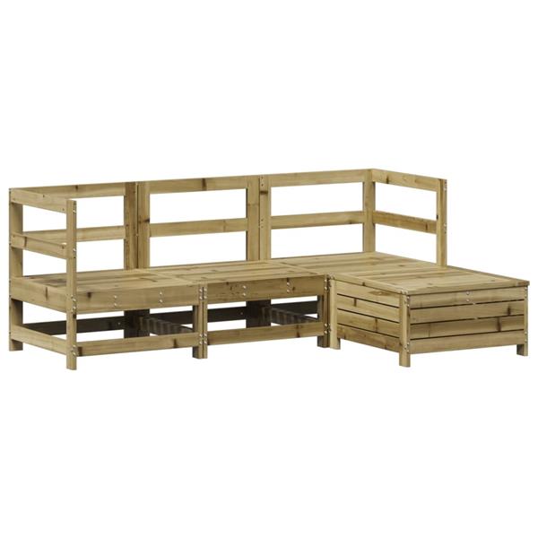 Grote foto vidaxl 4 delige loungeset ge mpregneerd grenenhout tuin en terras tuinmeubelen