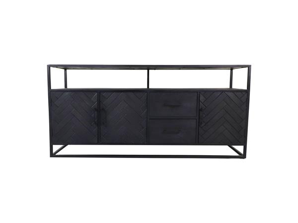 Grote foto dressoir verona 180 cm zwart mangohout visgraat huis en inrichting eettafels