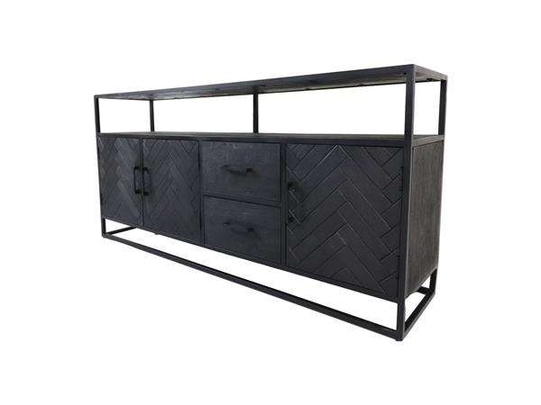 Grote foto dressoir verona 180 cm zwart mangohout visgraat huis en inrichting eettafels