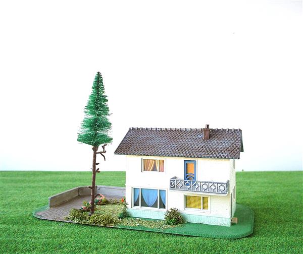 Grote foto woning met hoge boom h0 ho nh386 hobby en vrije tijd h0