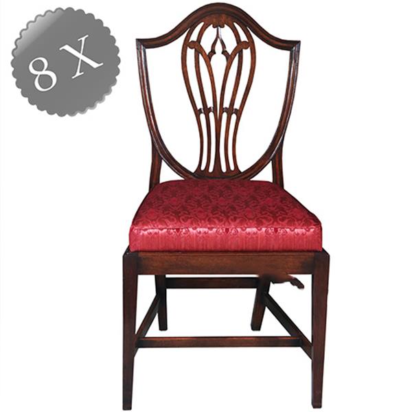 Grote foto zeer comfortabel stel van 8 regency eetkamerstoelen net nieuw gestoffeerd no.272000 antiek en kunst stoelen en banken