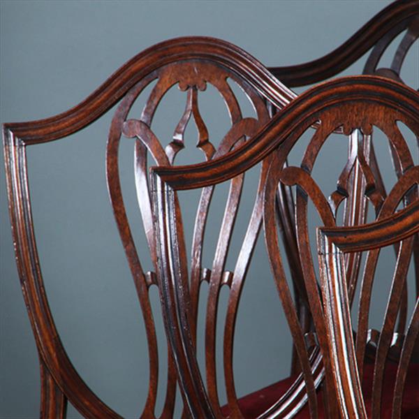 Grote foto zeer comfortabel stel van 8 regency eetkamerstoelen net nieuw gestoffeerd no.272000 antiek en kunst stoelen en banken