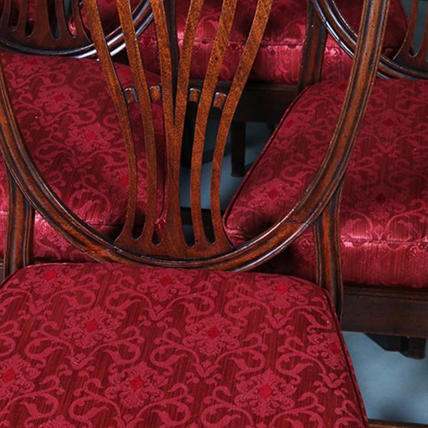 Grote foto zeer comfortabel stel van 8 regency eetkamerstoelen net nieuw gestoffeerd no.272000 antiek en kunst stoelen en banken