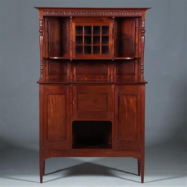 Grote foto strak en chique hollands massief mahonie buffet ca 1895 no.271725 antiek en kunst stoelen en banken