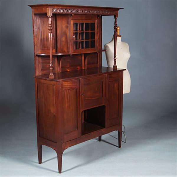 Grote foto strak en chique hollands massief mahonie buffet ca 1895 no.271725 antiek en kunst stoelen en banken