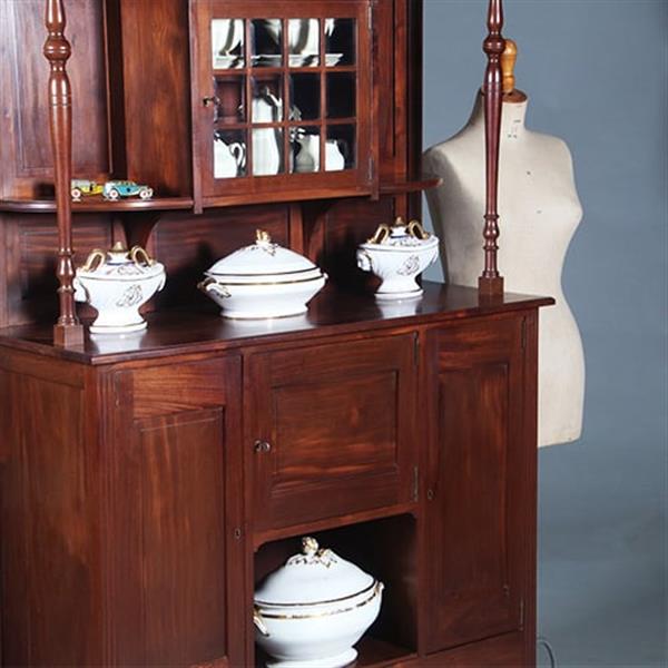 Grote foto strak en chique hollands massief mahonie buffet ca 1895 no.271725 antiek en kunst stoelen en banken