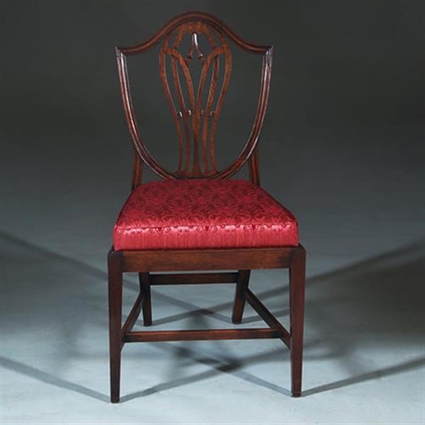 Grote foto zeer comfortabel stel van 8 regency eetkamerstoelen net nieuw gestoffeerd no.272000 antiek en kunst stoelen en banken