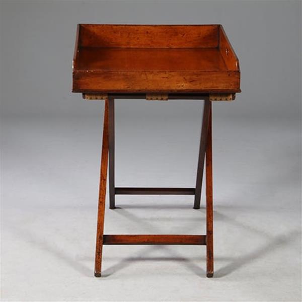 Grote foto mahoniehouten butlertray op inklapbare standaard 1880 no.272105 antiek en kunst stoelen en banken