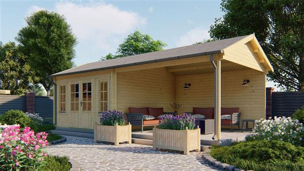 Grote foto tuinhuis blokhut kwaspa 400 400x400 cm tuin en terras tuinhuisjes en blokhutten