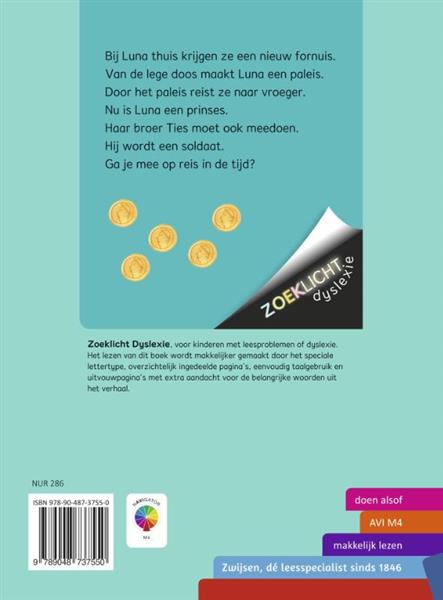 Grote foto op reis in de tijd zoeklicht dyslexie boeken jeugd 13 jaar en ouder