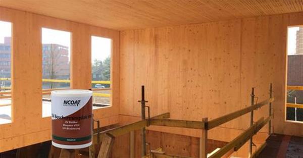 Grote foto ncoat uv beschermingslak mat watergedragen nanocoating voor hout binnen met uv blokker nc80x6x doe het zelf en verbouw verven en sierpleisters