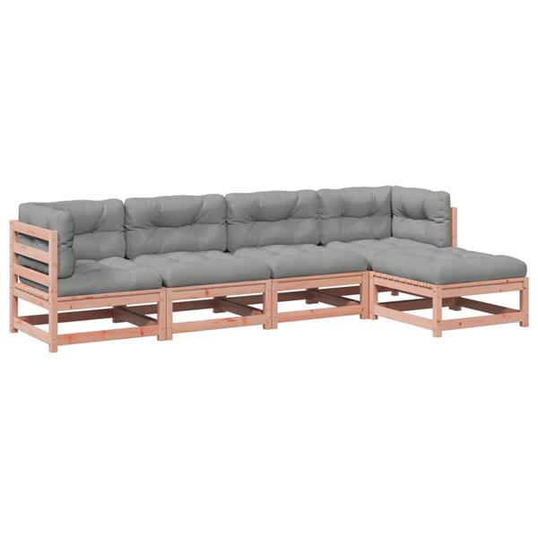 Grote foto vidaxl 5 delige loungeset met kussens massief douglas vurenhout tuin en terras tuinmeubelen