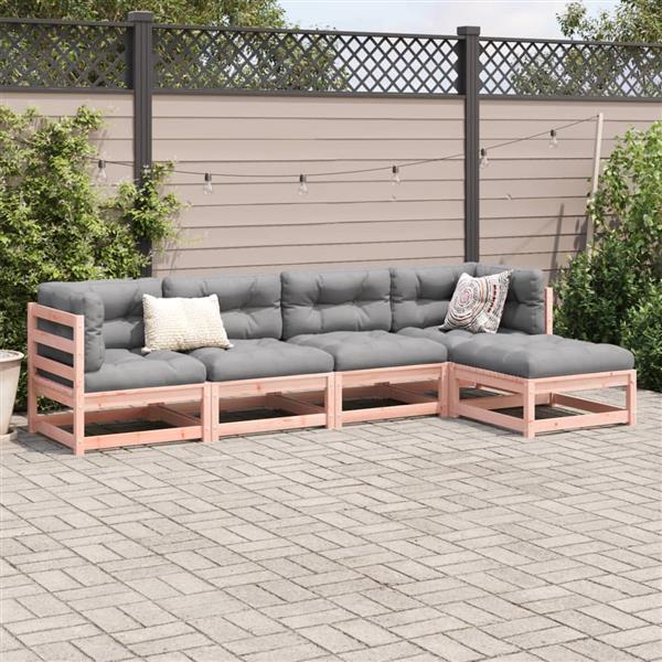 Grote foto vidaxl 5 delige loungeset met kussens massief douglas vurenhout tuin en terras tuinmeubelen