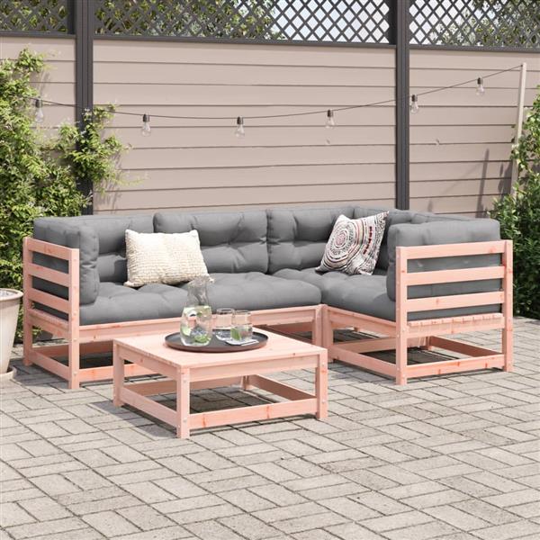 Grote foto vidaxl 5 delige loungeset met kussens massief douglas vurenhout tuin en terras tuinmeubelen