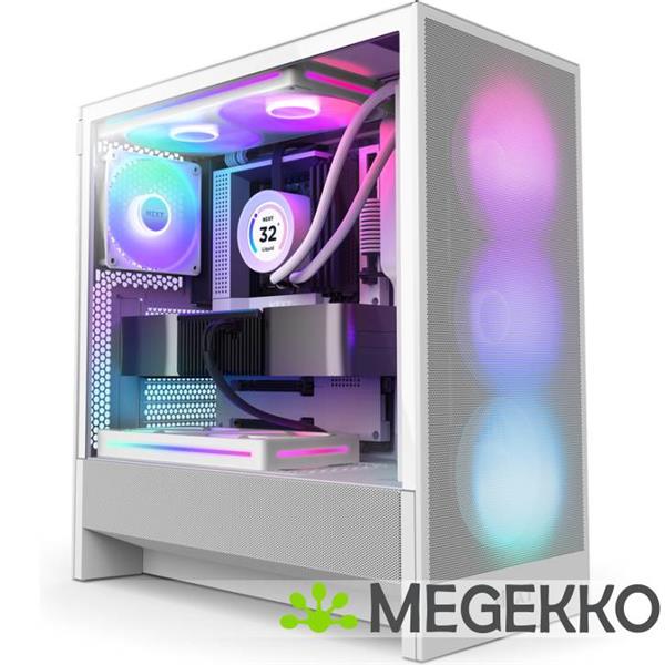 Grote foto nzxt h5 flow rgb white 2024 computers en software behuizingen en kasten