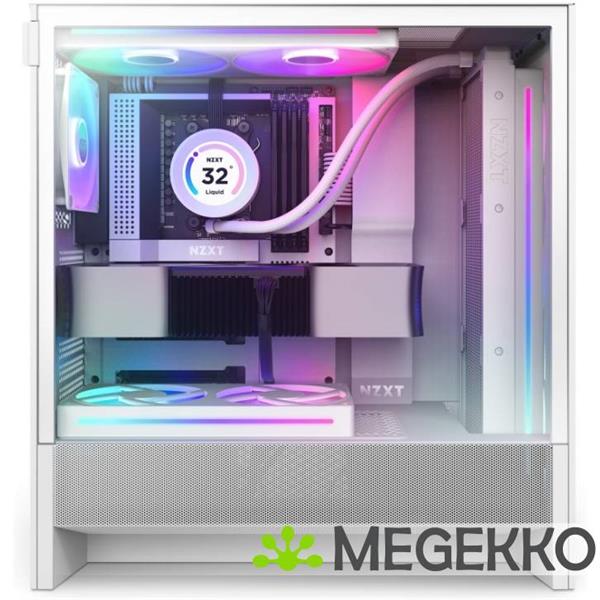 Grote foto nzxt h5 flow rgb white 2024 computers en software behuizingen en kasten