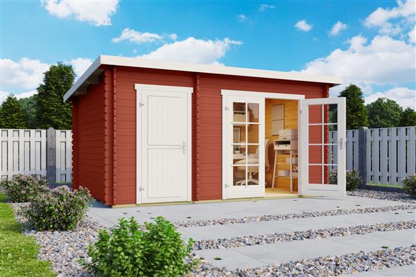 Grote foto tuinhuis blokhut belmont 1 380 x 250 cm tuin en terras tuinhuisjes en blokhutten