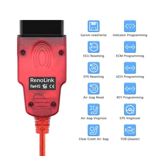 Grote foto renolink obd2 usb interfacekabel auto onderdelen auto gereedschap