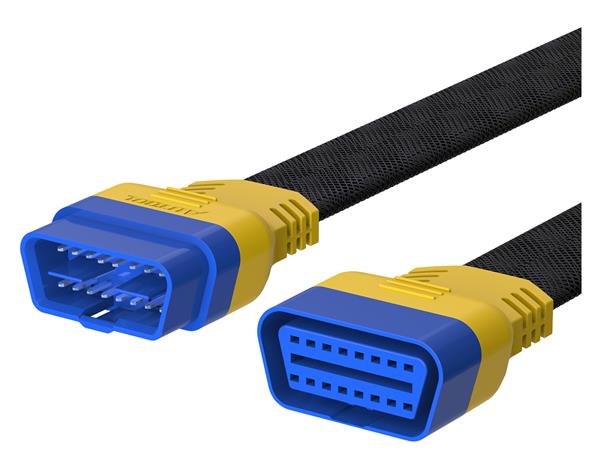 Grote foto autool 16 pins obd2 nylon verlengkabel 20 cm auto onderdelen auto gereedschap