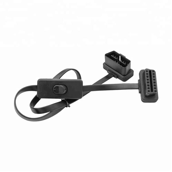 Grote foto universele 16 pins obd2 platte switch verlengkabel 60 cm auto onderdelen auto gereedschap