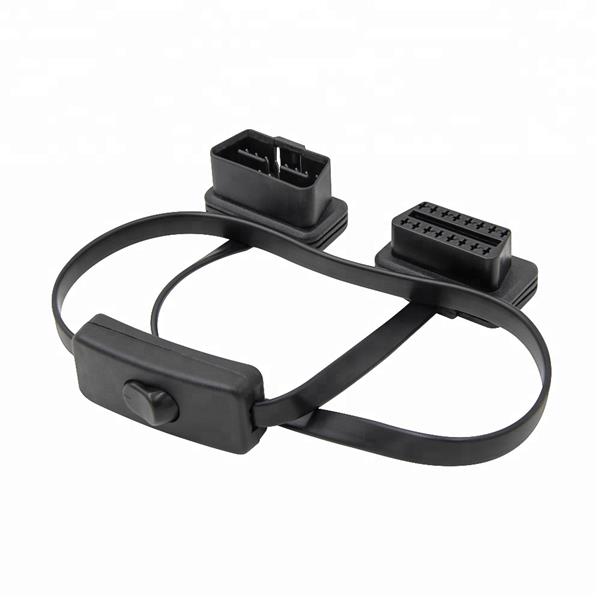Grote foto universele 16 pins obd2 platte switch verlengkabel 60 cm auto onderdelen auto gereedschap