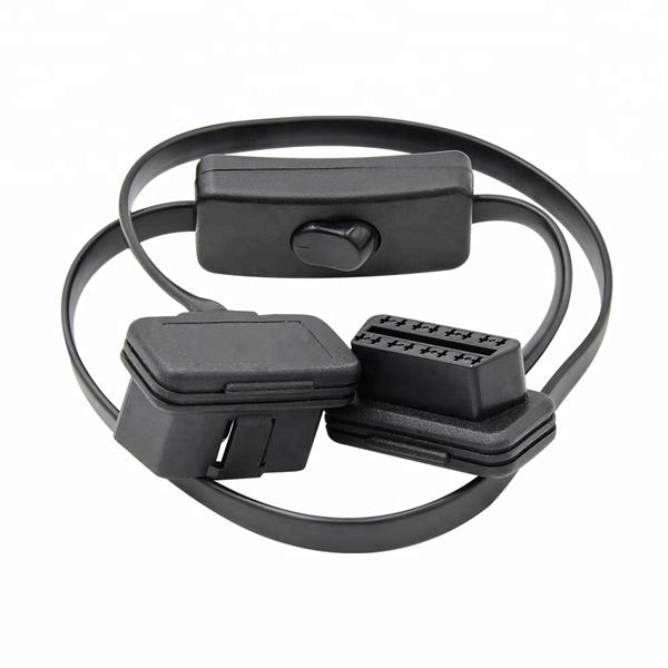 Grote foto universele 16 pins obd2 platte switch verlengkabel 60 cm auto onderdelen auto gereedschap