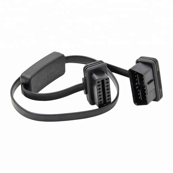 Grote foto universele 16 pins obd2 platte switch verlengkabel 60 cm auto onderdelen auto gereedschap