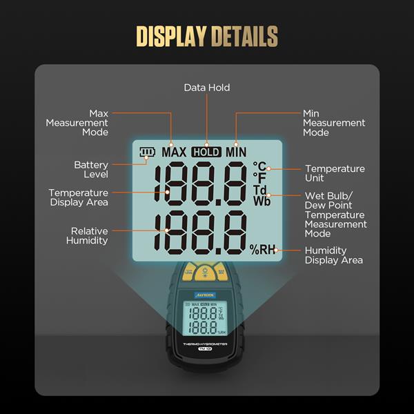 Grote foto autool tm101 thermo hygrometer auto onderdelen auto gereedschap