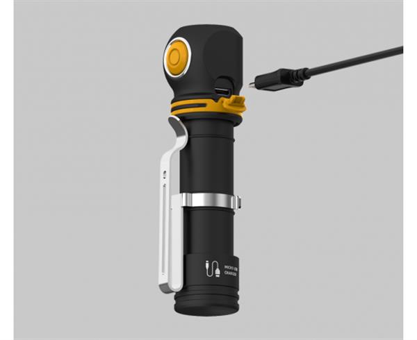 Grote foto armytek wizard elf c2 mirco usb hoofdlamp zaklamp led oplaadbaar 1023 lumen sport en fitness vissport