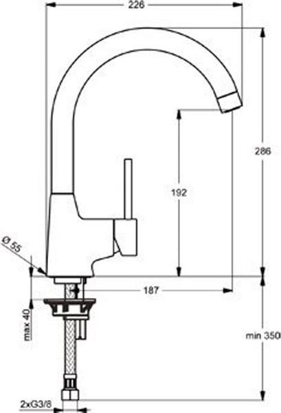 Grote foto ideal standard idealform plus 1 gats keukenkraan doe het zelf en verbouw sanitair
