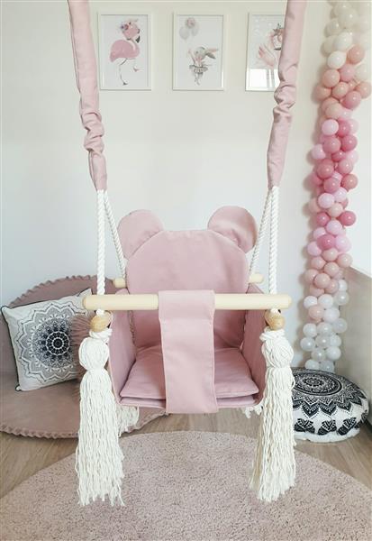 Grote foto babyschommel teddy pink plafond kinderen en baby overige