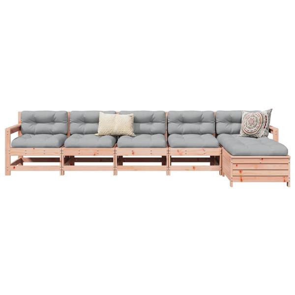 Grote foto vidaxl 6 delige loungeset massief douglas vurenhout tuin en terras tuinmeubelen