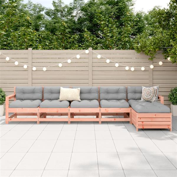Grote foto vidaxl 6 delige loungeset massief douglas vurenhout tuin en terras tuinmeubelen