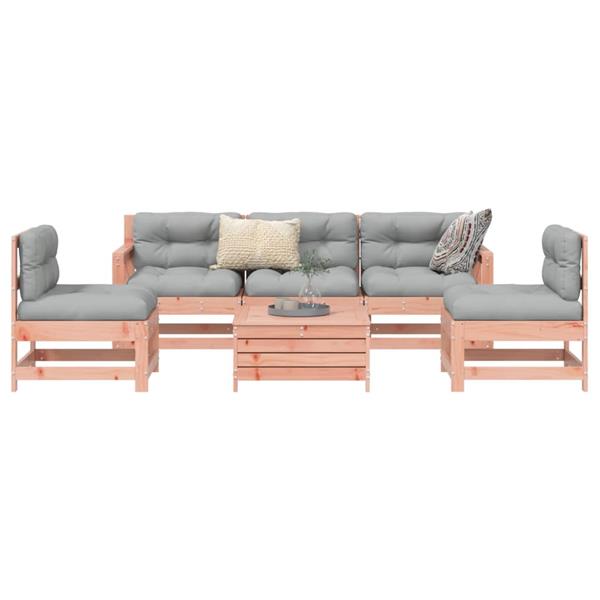 Grote foto vidaxl 6 delige loungeset massief douglas vurenhout tuin en terras tuinmeubelen