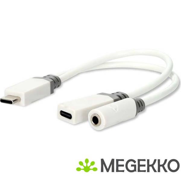 Grote foto usb c adapter usb 2.0 usb c male usb c female 3 5 mm female 0.10 m rond vergu computers en software overige computers en software
