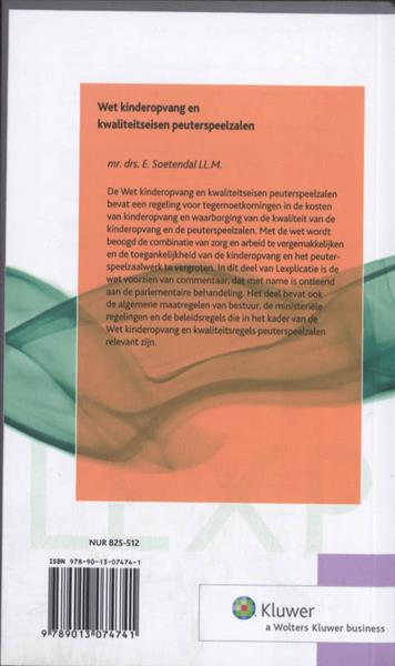 Grote foto wet kinderopvang en kwaliteitseisen peuterspeelzalen lexplicatie 5.1a boeken wetenschap