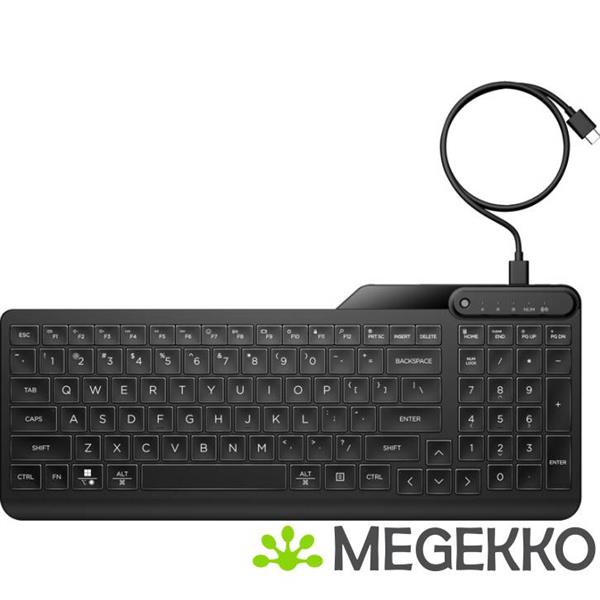 Grote foto hp 405 multi device backlit wired keyboard computers en software toetsenborden