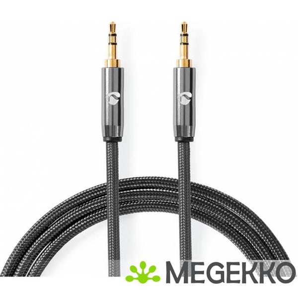 Grote foto stereo audiokabel 3 5 mm male 3 5 mm female gun metal grey gevlochten kabel computers en software overige computers en software