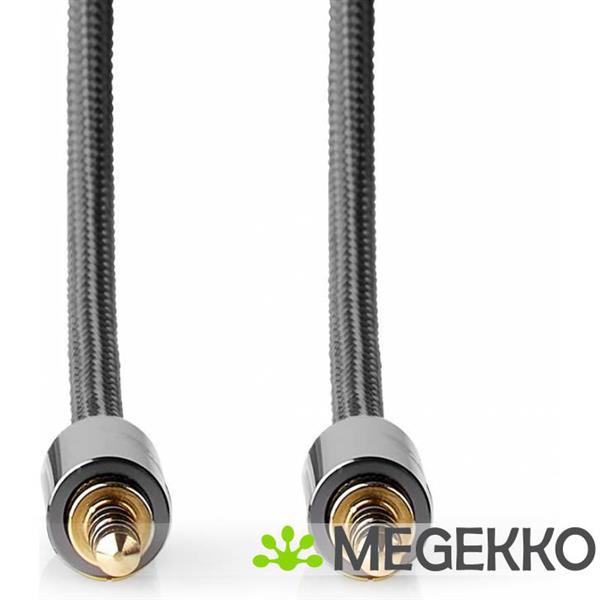 Grote foto stereo audiokabel 3 5 mm male 3 5 mm female gun metal grey gevlochten kabel computers en software overige computers en software