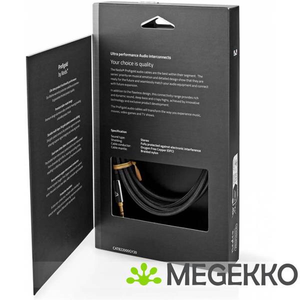 Grote foto stereo audiokabel 3 5 mm male 3 5 mm female gun metal grey gevlochten kabel computers en software overige computers en software
