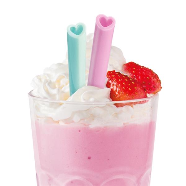 Grote foto 8 reusable silicone straws 9mm x 195mm watercolors hearts verzamelen overige verzamelingen