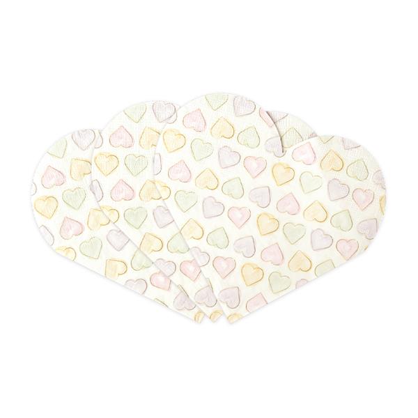 Grote foto 20 3 ply paper heart shape napkins 33x33cm watercolors hearts verzamelen overige verzamelingen