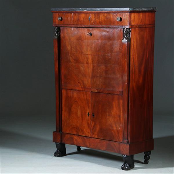 Grote foto empire secretaire abattant of klep secretaire mahonie 1825 no.701116 antiek en kunst overige in antiek gebruiksvoorwerpen