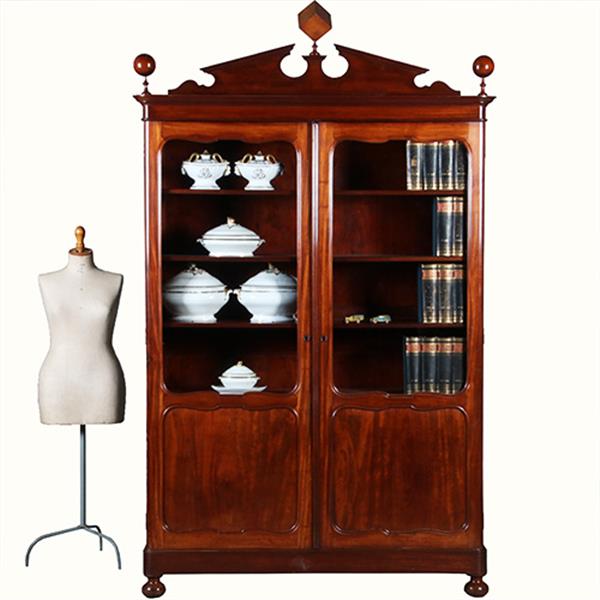 Grote foto boekenkast voor een wiskundige in massief mahonie ca 1840 hollands no.271730 antiek en kunst stoelen en banken