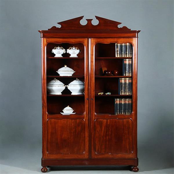 Grote foto boekenkast voor een wiskundige in massief mahonie ca 1840 hollands no.271730 antiek en kunst stoelen en banken